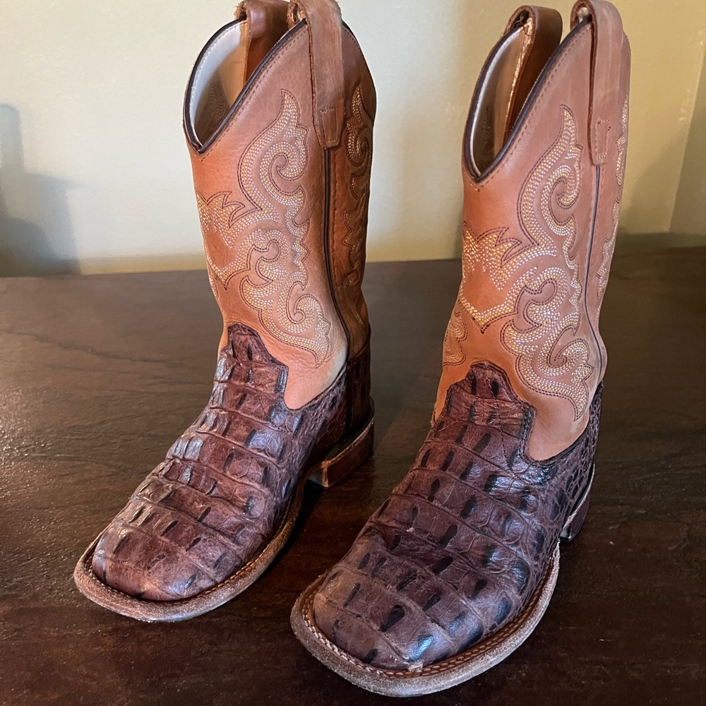 Little boys leather cowboy boots